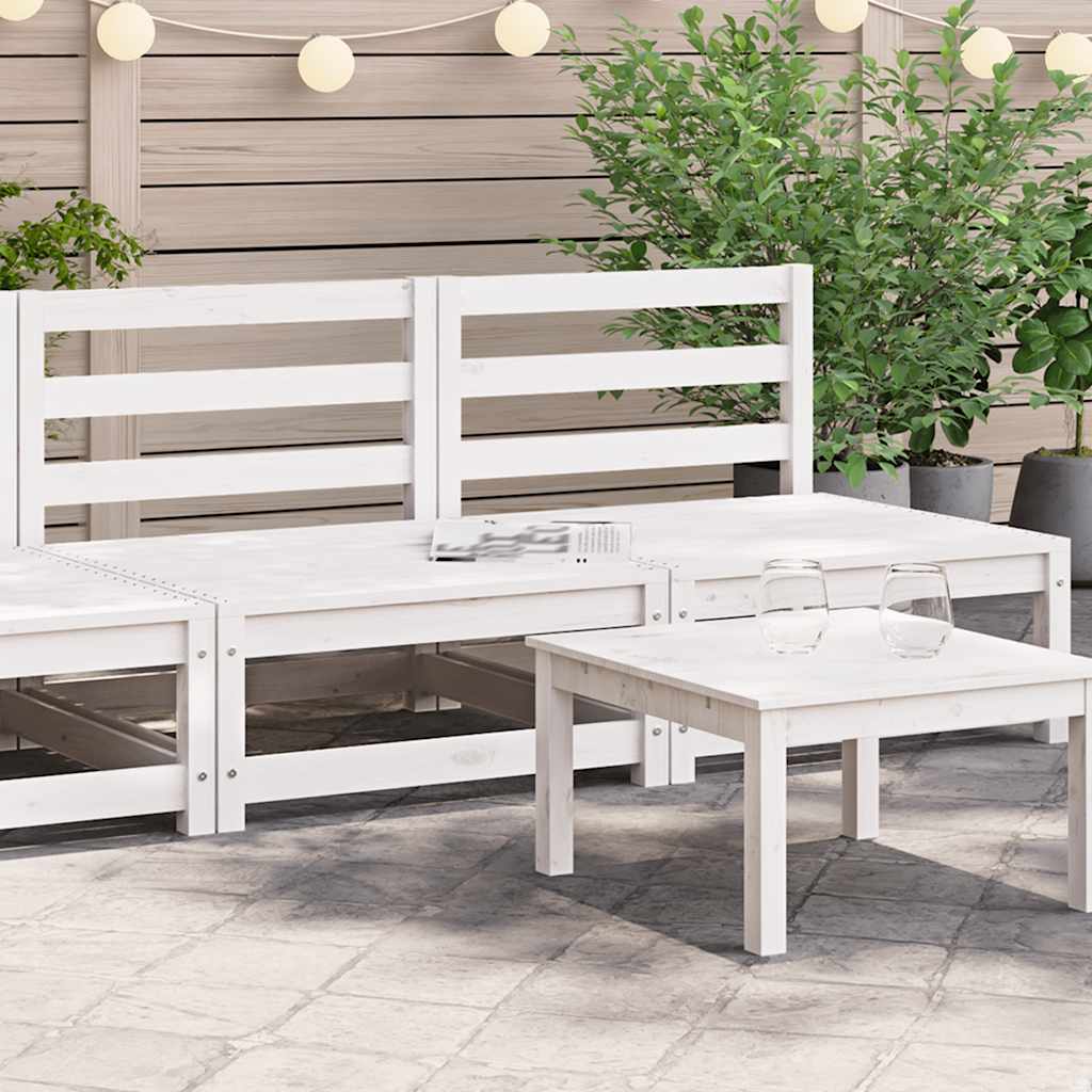 Garden Sofas Armless 2 pcs White 70x70x67 cm Solid Wood Pine